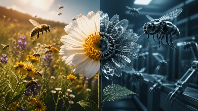 Abejas polinización Robótica Tecnologia