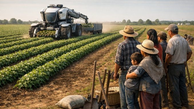 Robot agrícola trabajo rural