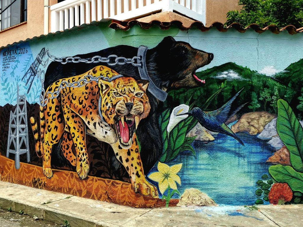 Mural por la defensa de la selva de Tariquia